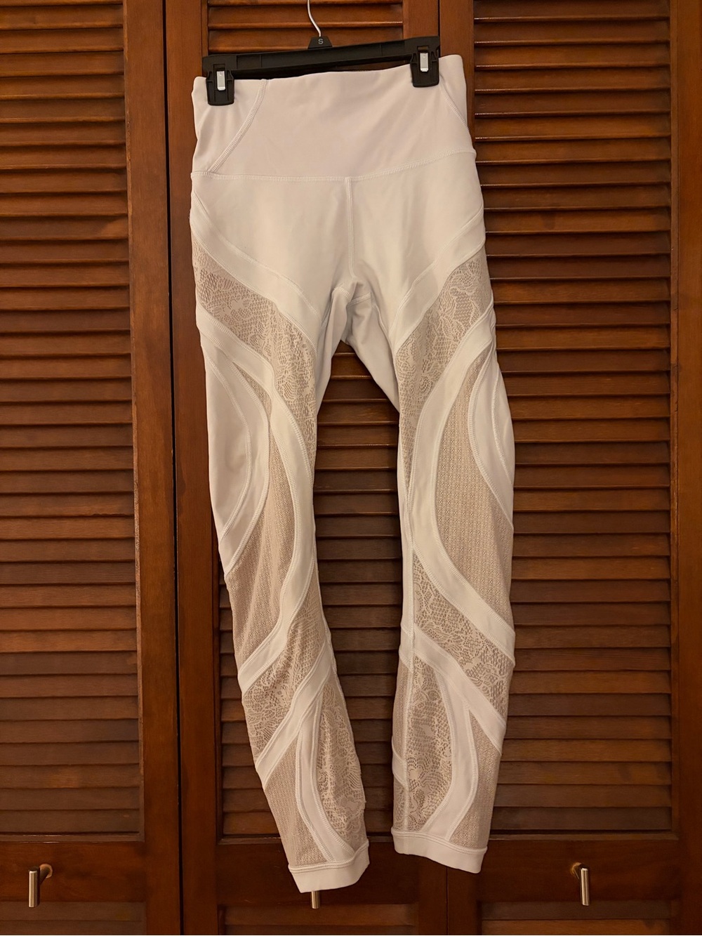 Lululemon Athletica Women’s White High-Waist Mesh Panel Active Leggings RARE